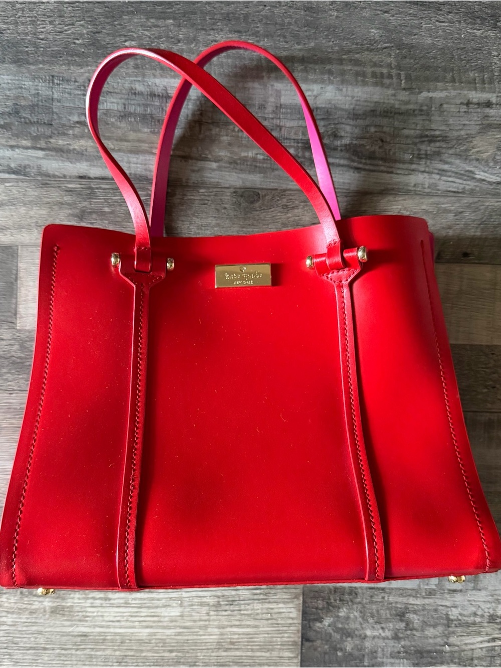 Kate Spade Red Leather Tote Bag - Elegant Everyday Carry